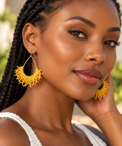 Aurora Crafted Style-Coral Cove in Buttercup (Gold)-Earrings-Aurora Crafted Jewellery-