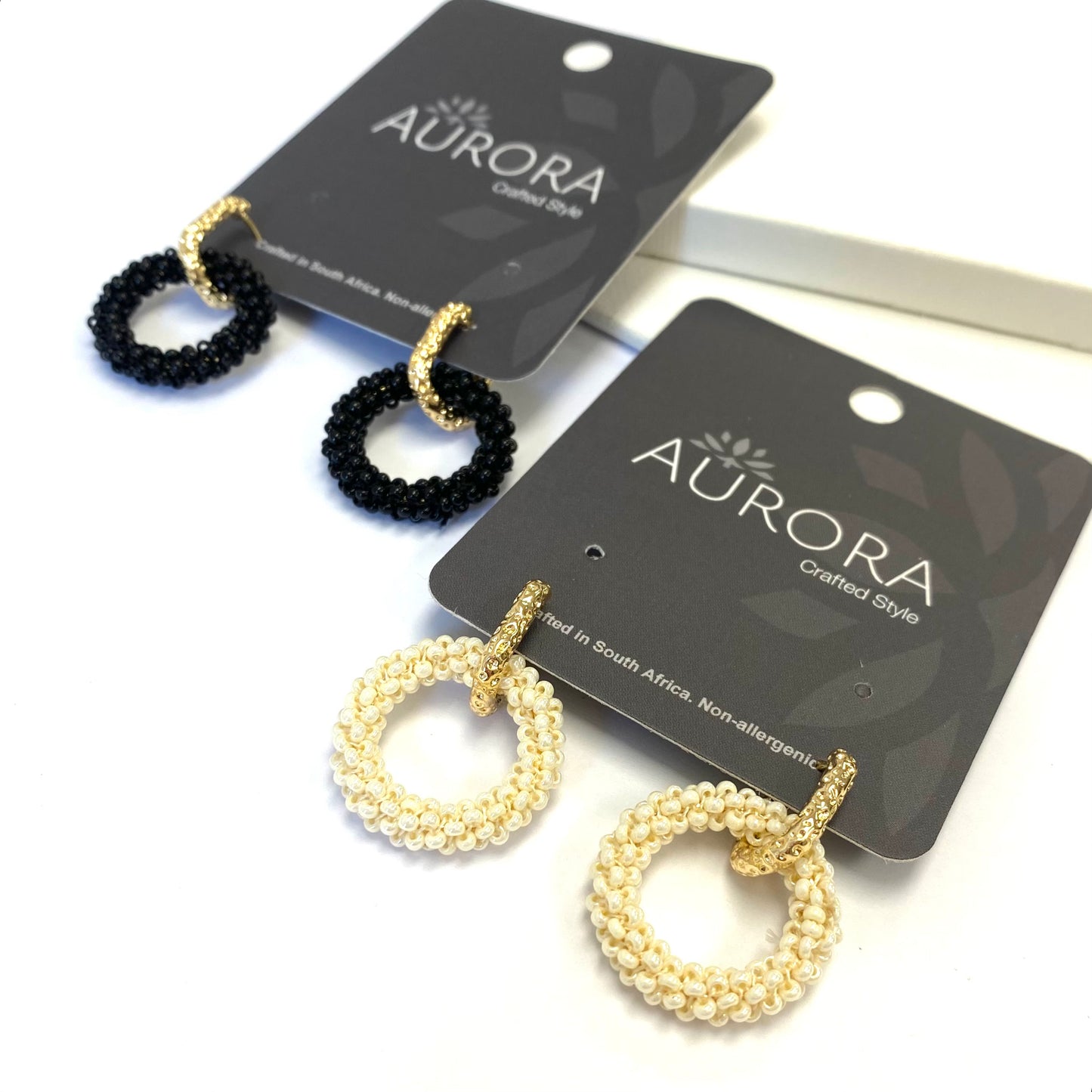 Aurora Crafted Style-Princess Drop in Black (Gold)-Earrings-Aurora Crafted Jewellery-