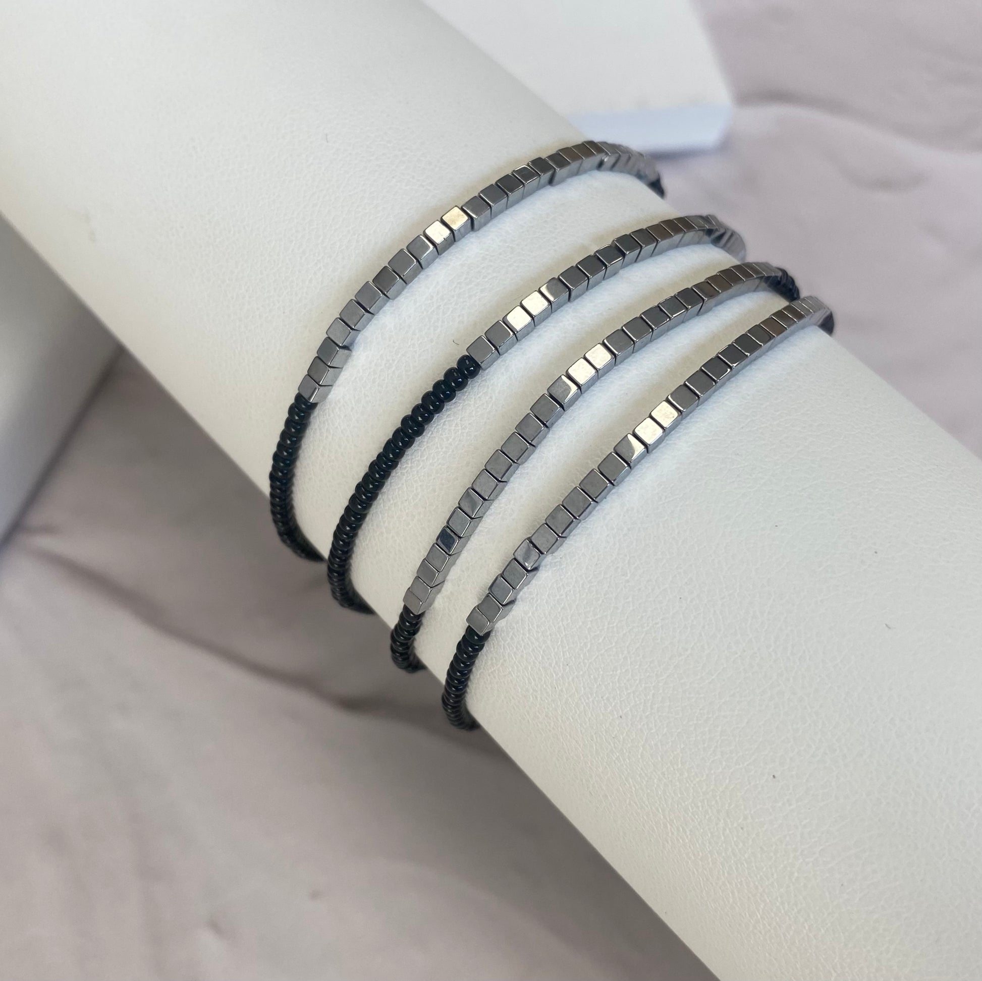 Aurora Crafted Style-Disco Bracelet in Silver and Black-BRACELETS-Aurora Crafted Jewellery-