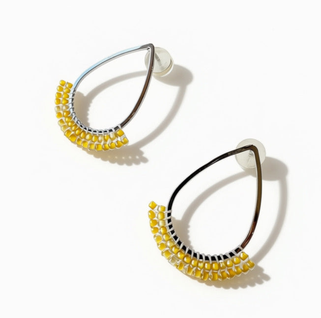 Aurora Crafted Style-Dipped Teardrop Stud in Lemon (Silver)-Earrings-Aurora Crafted Jewellery-