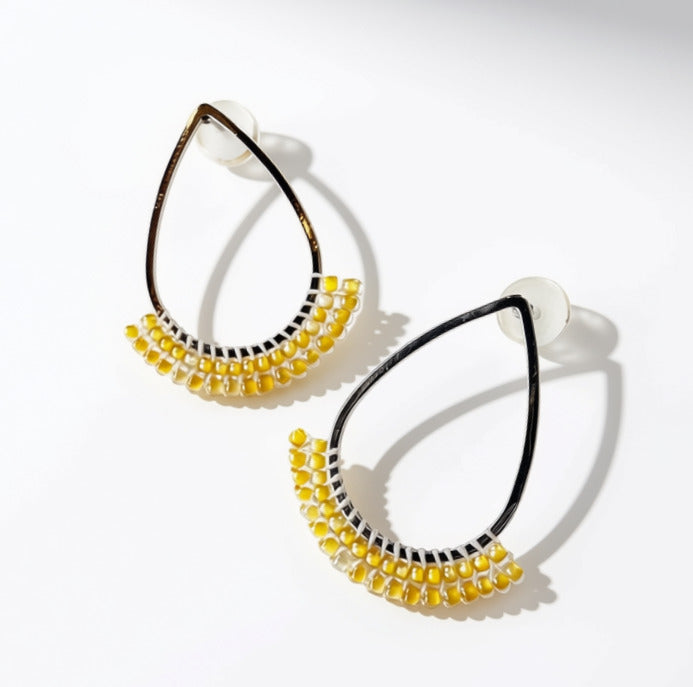 Aurora Crafted Style-Dipped Teardrop Stud in Lemon (Silver)-Earrings-Aurora Crafted Jewellery-