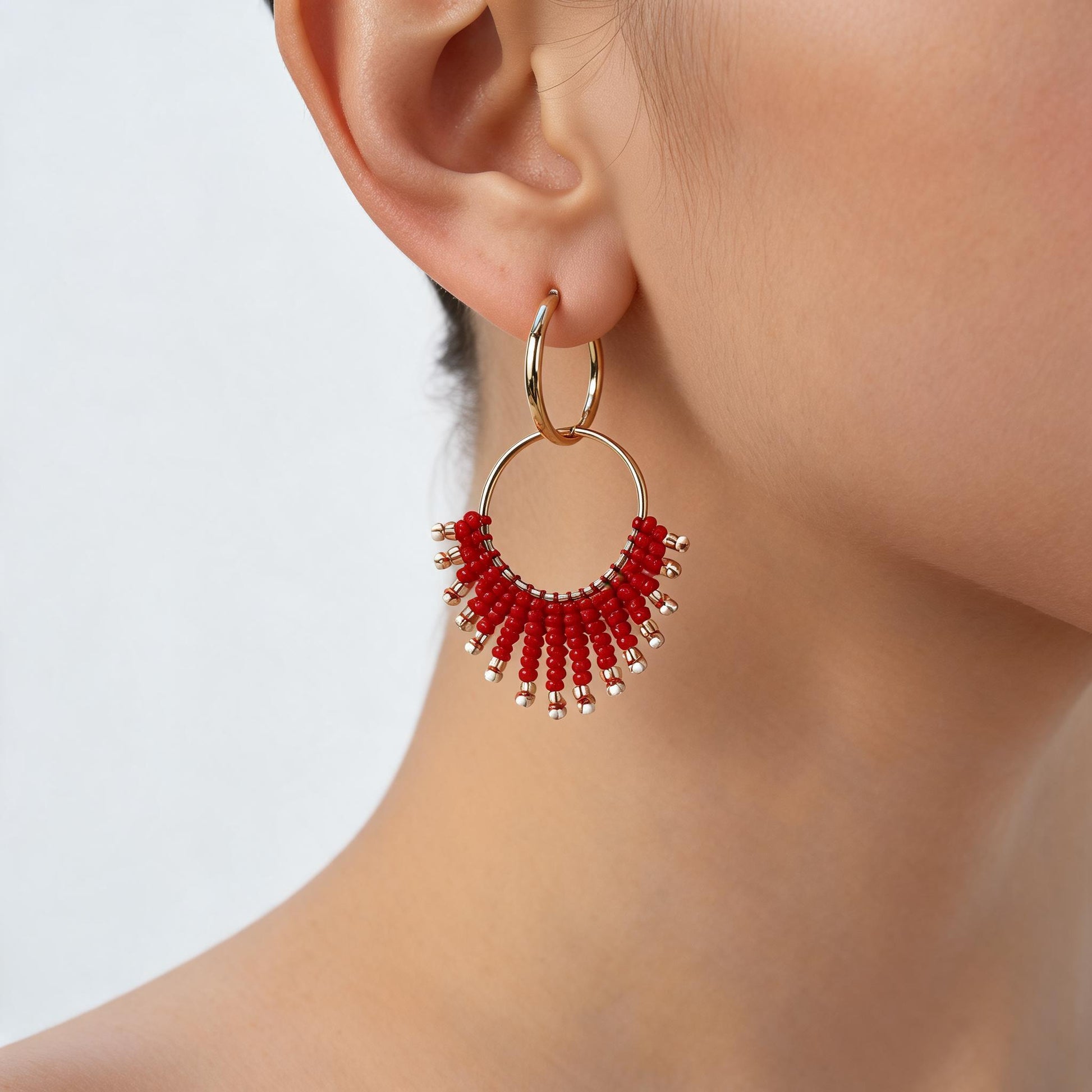 Aurora Crafted Style-Feisty Fifi in Radiant Red (Gold)-Earrings-Aurora Crafted Jewellery-