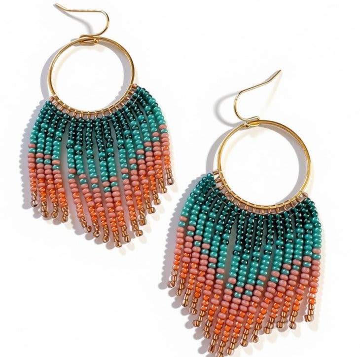 Aurora Crafted Style-Festival Flair in Ocean Sunrise (Gold)-Earrings-Aurora Crafted Jewellery-