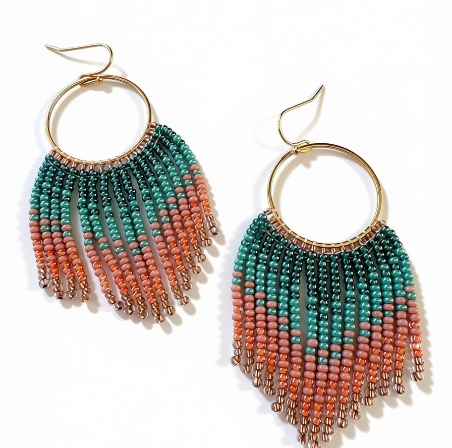 Aurora Crafted Style-Festival Flair in Ocean Sunrise (Gold)-Earrings-Aurora Crafted Jewellery-