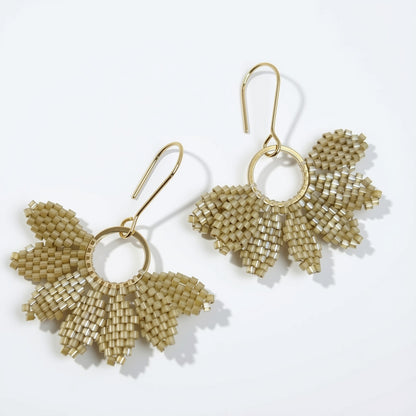 Aurora Crafted Style-Floral Wreath in Champagne (Gold)-Earrings-Aurora Crafted Jewellery-