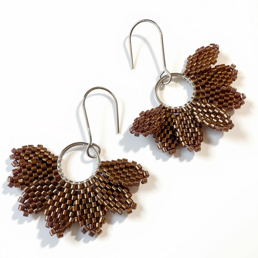 Aurora Crafted Style-Floral Wreath in Copper (Silver)-Earrings-Aurora Crafted Jewellery-