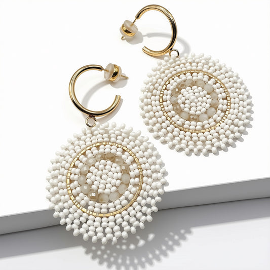 Aurora Crafted Style-Full Moon Reloaded in Angel White (gold)-Earrings-Aurora Crafted Jewellery-