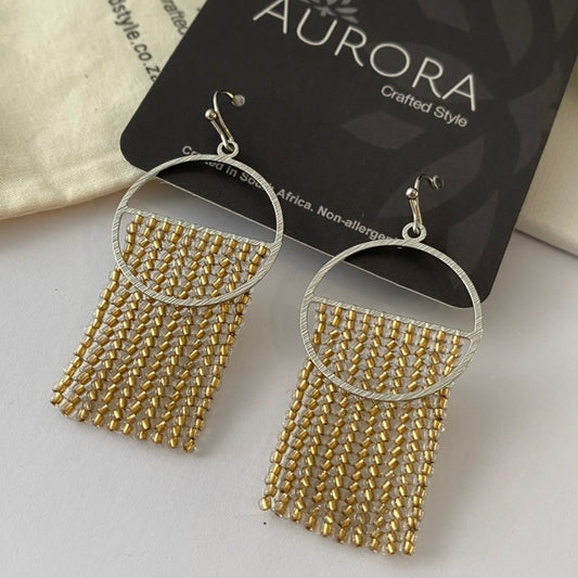 Aurora Crafted Style-Dusky Gold Split Orb (Silver)-Earrings-Aurora Crafted Jewellery-