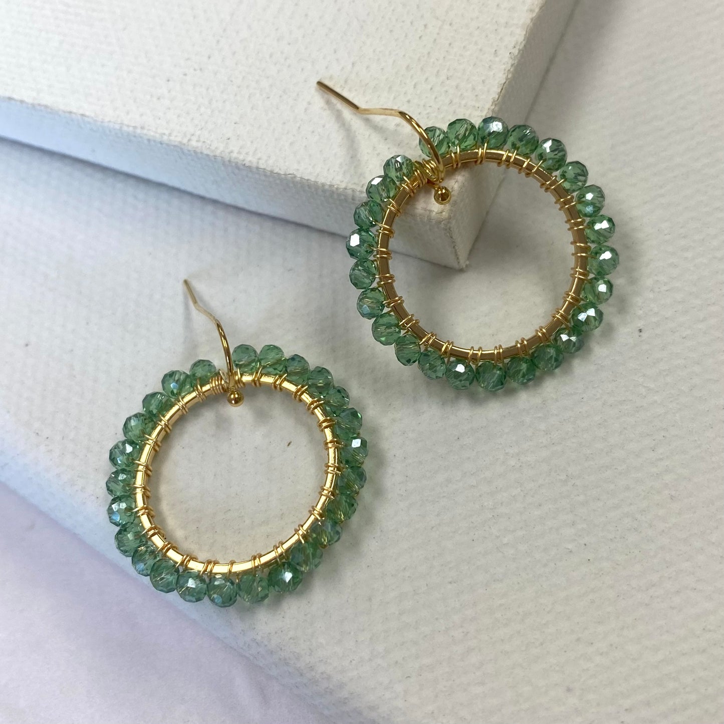 Aurora Crafted Style-Aurora Huggies in Sage (Gold)-Earrings-Aurora Crafted Jewellery-