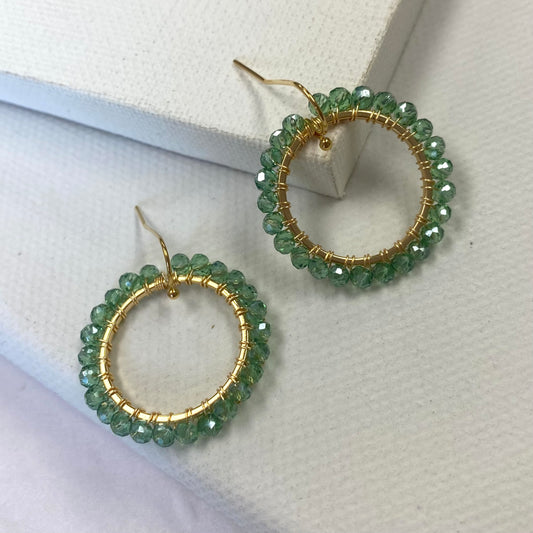 Aurora Crafted Style-Aurora Huggies in Sage (Gold)-Earrings-Aurora Crafted Jewellery-