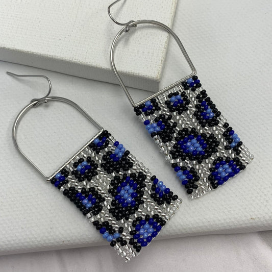 Aurora Crafted Style-Cobalt Bling Animal Instinct Horseshoe (Silver)-Earrings-Aurora Crafted Jewellery-