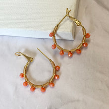 Load image into Gallery viewer, Aurora Crafted Style-Retro Hoop in Coral (Gold)-Earrings-Aurora Crafted Jewellery-
