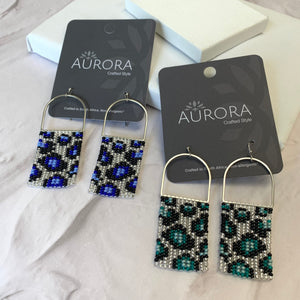 Aurora Crafted Style-Teal Bling Animal Instinct Horseshoe (Silver)-Earrings-Aurora Crafted Jewellery-