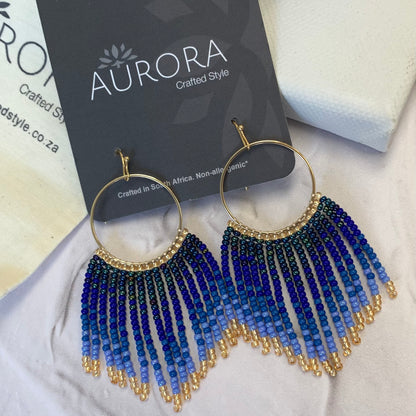Aurora Crafted Style-Festival Flair in Flamboyant Blue (Gold)-Earrings-Aurora Crafted Jewellery-