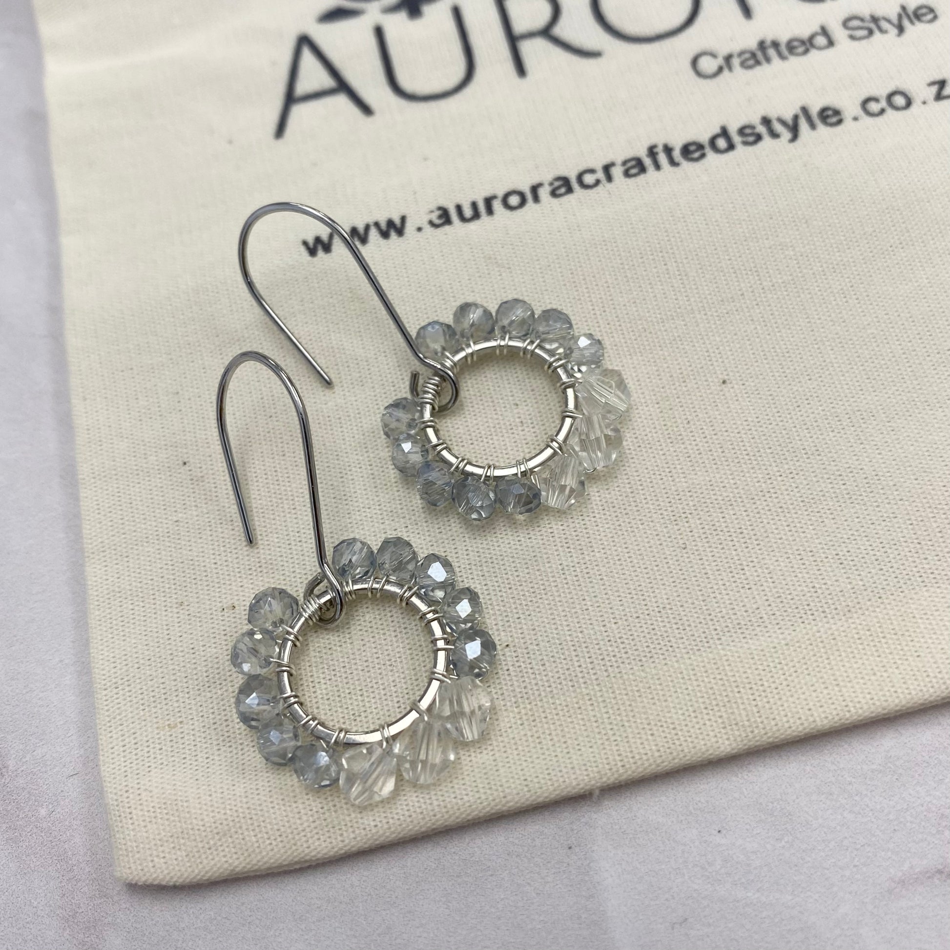 Aurora Crafted Style-Pretty Pop in Cinderella Slipper (Silver)-Earrings-Aurora Crafted Jewellery-