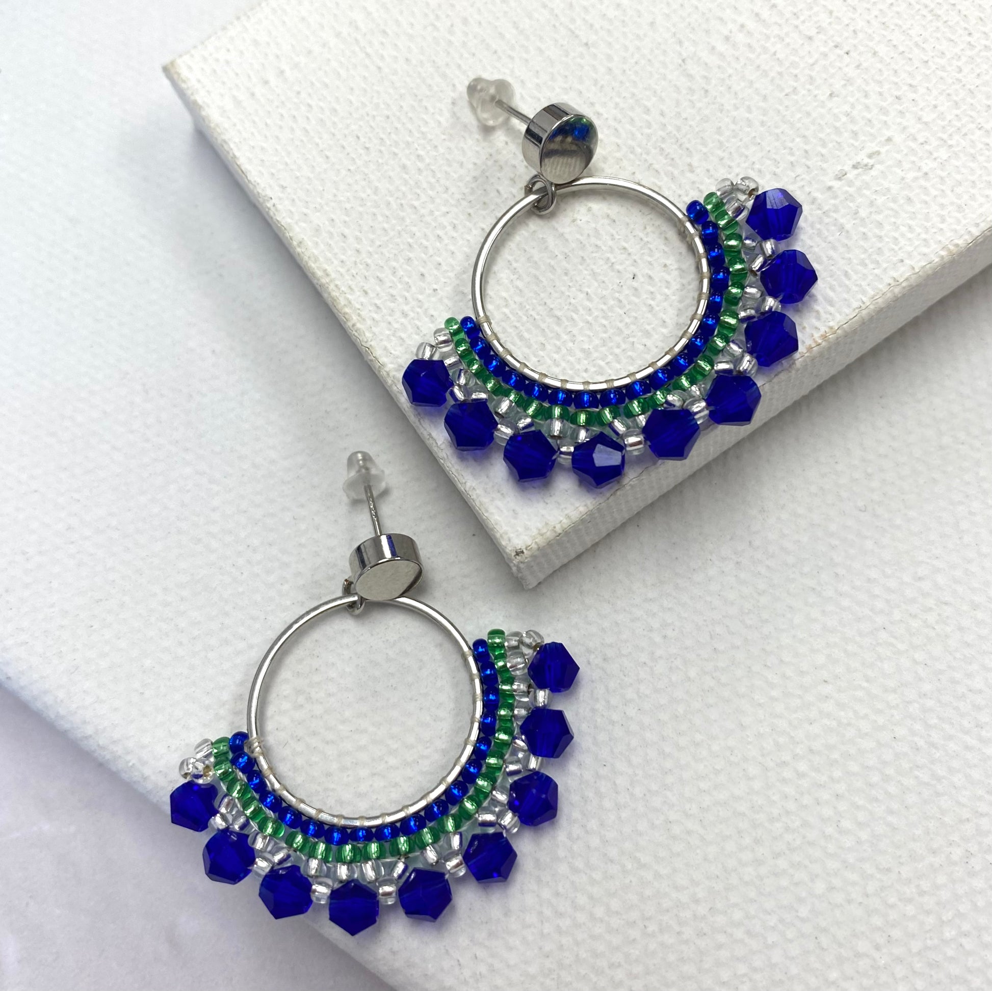 Aurora Crafted Style-Small Frida in Cobalt Blue (Silver)-Earrings-Aurora Crafted Jewellery-