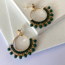 Load image into Gallery viewer, Aurora Crafted Style-Small Frida in Emerald (Gold)-Earrings-Aurora Crafted Jewellery-
