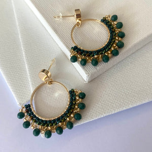 Aurora Crafted Style-Small Frida in Emerald (Gold)-Earrings-Aurora Crafted Jewellery-