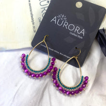 Load image into Gallery viewer, Aurora Crafted Style-Half Frida in Magenta (Gold)-Earrings-Aurora Crafted Jewellery-
