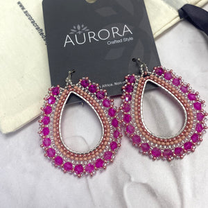 Aurora Crafted Style-Full Frida in Pinks & Peaches (Silver)-Earrings-Aurora Crafted Jewellery-