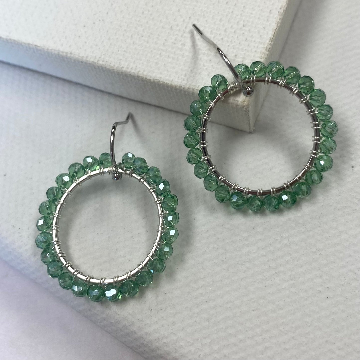 Aurora Crafted Style-Aurora Huggies in Sage (Silver)-Earrings-Aurora Crafted Jewellery-