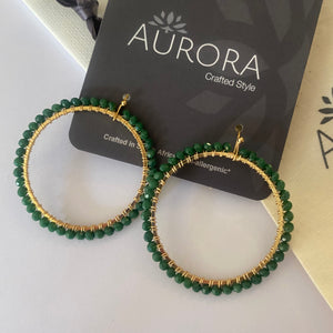 Aurora Crafted Style-XL Brilliant Basics in Emerald (Gold)-Earrings-Aurora Crafted Jewellery-