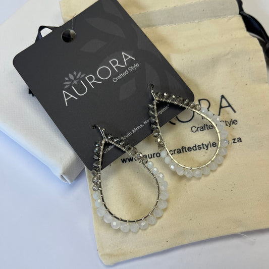 Aurora Crafted Style-Snow White Teardrop (Silver)-Earrings-Aurora Crafted Jewellery-