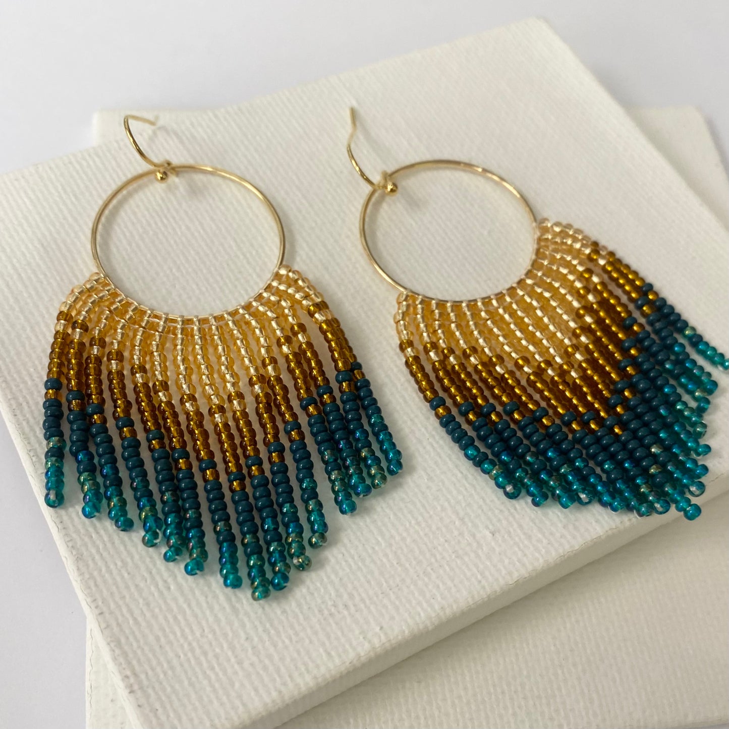 Aurora Crafted Style-Festival Flair in Teal Gold (Gold)-Earrings-Aurora Crafted Jewellery-
