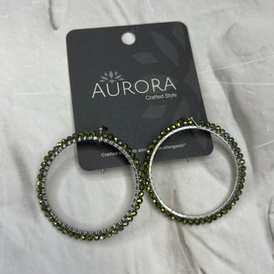 Aurora Crafted Style-XL Brilliant Basics in Olive Shimmer (Silver)-Earrings-Aurora Crafted Jewellery-