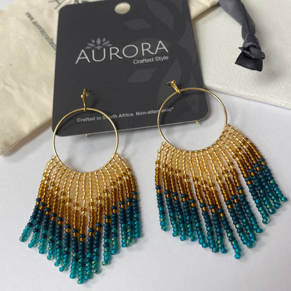 Aurora Crafted Style-Festival Flair in Teal Gold (Gold)-Earrings-Aurora Crafted Jewellery-