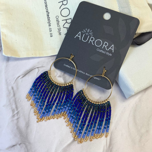Aurora Crafted Style-Festival Flair in Flamboyant Blue (Gold)-Earrings-Aurora Crafted Jewellery-