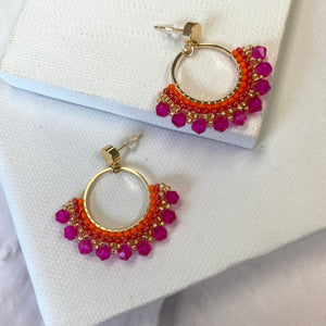 Small Frida in Hot Pink & Orange (Gold)