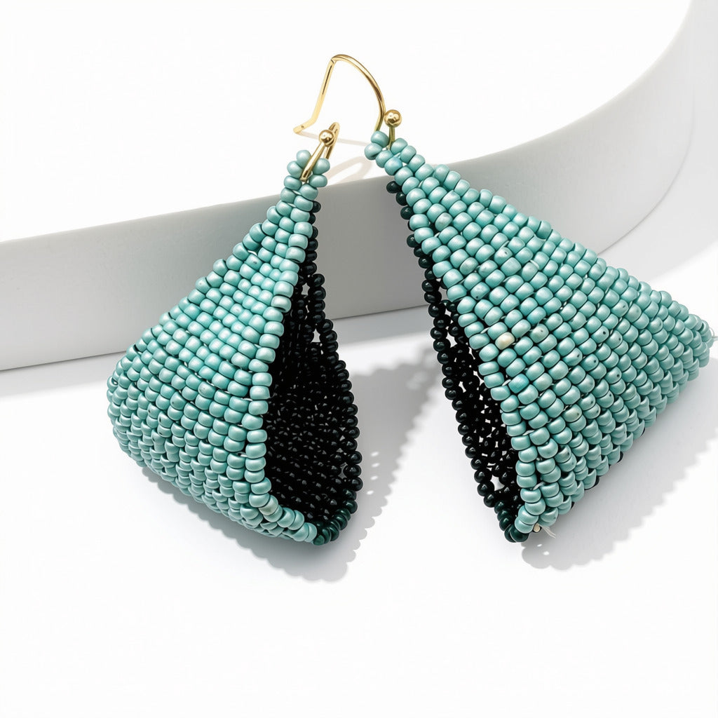 Aurora Crafted Style-Fun Flip in Tell Tale Teal (Gold)-Earrings-Aurora Crafted Jewellery-