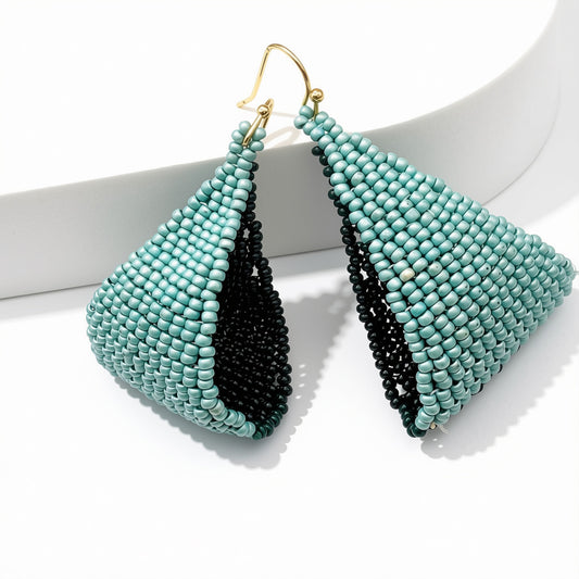 Aurora Crafted Style-Fun Flip in Tell Tale Teal (Gold)-Earrings-Aurora Crafted Jewellery-