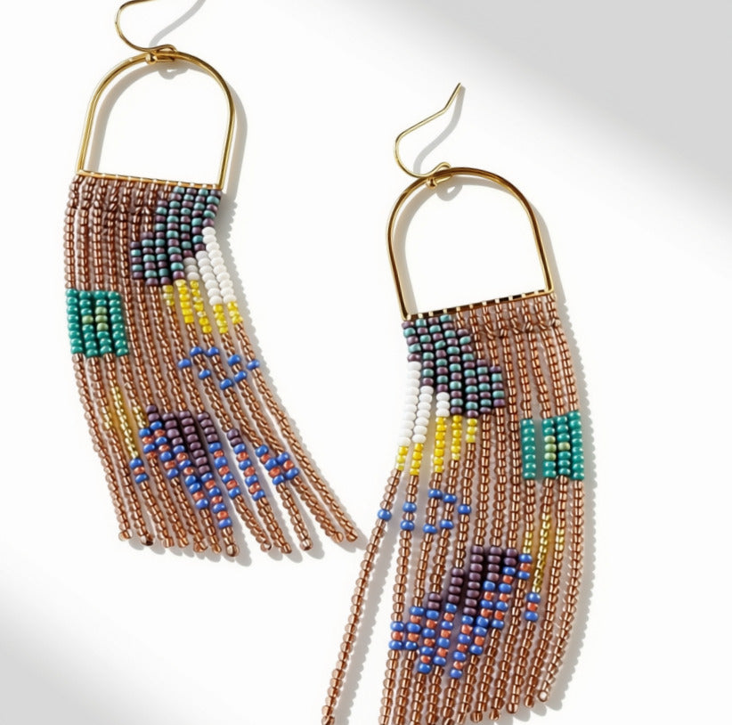 Aurora Crafted Style-Kalahari Sunset Horseshoe (Gold)-Earrings-Aurora Crafted Jewellery-