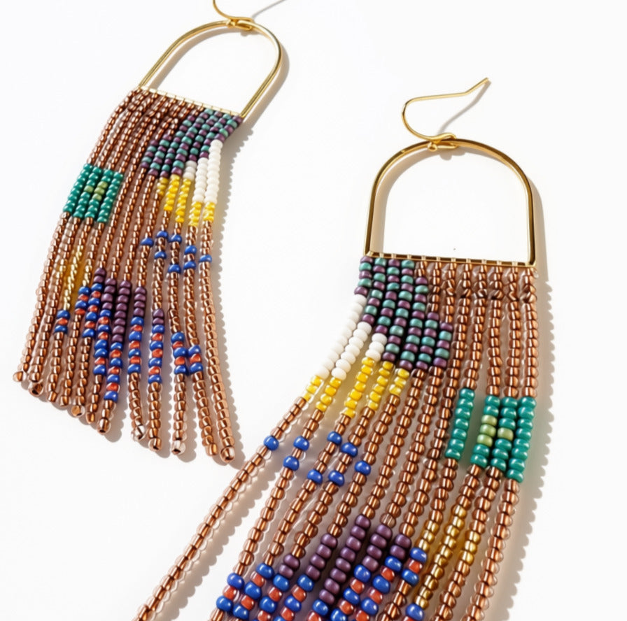 Aurora Crafted Style-Kalahari Sunset Horseshoe (Gold)-Earrings-Aurora Crafted Jewellery-