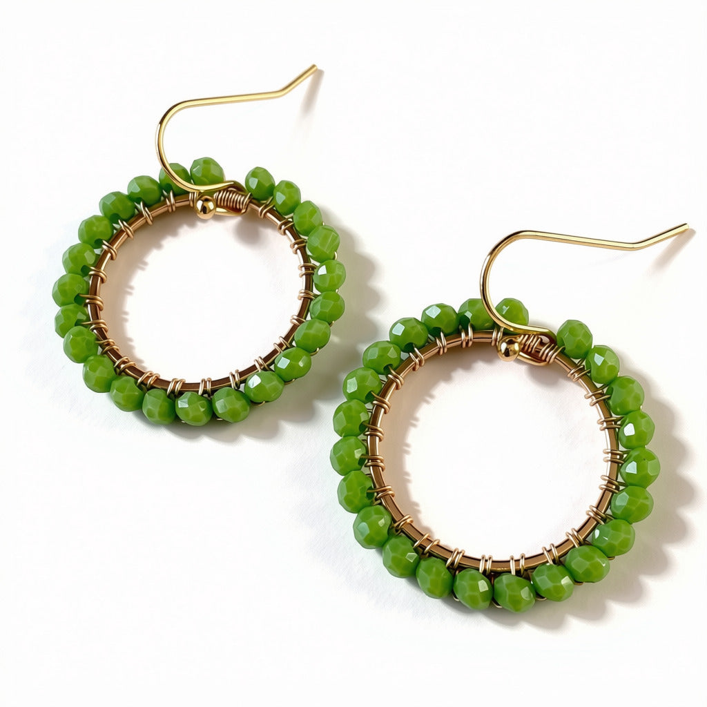 Aurora Crafted Style-Aurora Huggies in Lemon & Lime (Gold)-Earrings-Aurora Crafted Jewellery-