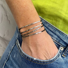 Load image into Gallery viewer, Disco Bracelet Set in Silver and Black
