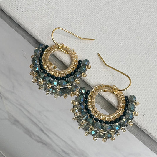 Aurora Crafted Style-Mini Mosaic in Mediterrean Shimmer (gold)-Earrings-Aurora Crafted Jewellery-