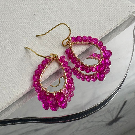 Aurora Crafted Style-Petite Teardrop in Hot Pink (gold)-Earrings-Aurora Crafted Jewellery-