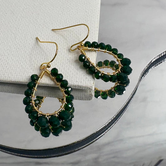 Aurora Crafted Style-Petite Teardrop in Emerald (gold)-Earrings-Aurora Crafted Jewellery-