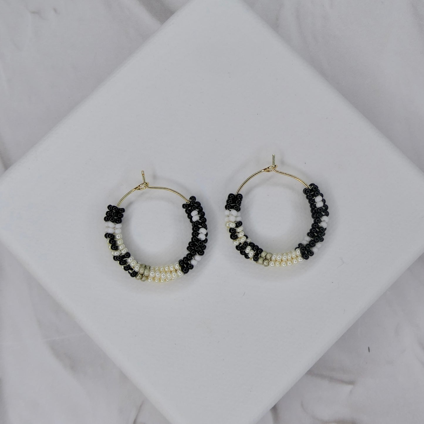 Aurora Crafted Style-Spectrum Hoop in Monochrome (Gold)-Earrings-Aurora Crafted Jewellery-