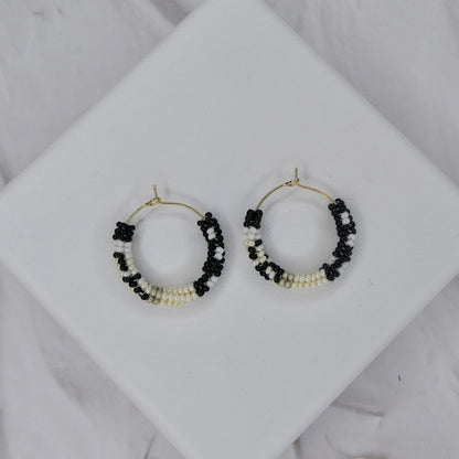 Aurora Crafted Style-Spectrum Hoop in Monochrome (Gold)-Earrings-Aurora Crafted Jewellery-