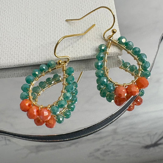 Aurora Crafted Style-Petite Teardrop in Tropical Cocktail (gold)-Earrings-Aurora Crafted Jewellery-