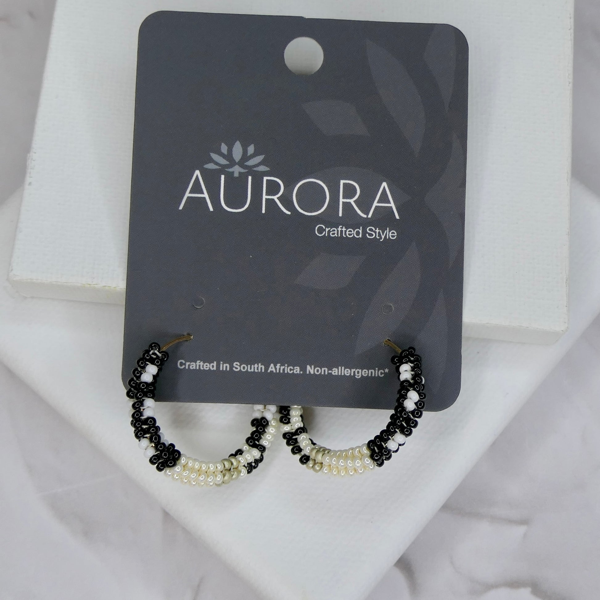 Aurora Crafted Style-Spectrum Hoop in Monochrome (Gold)-Earrings-Aurora Crafted Jewellery-