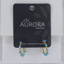 Load image into Gallery viewer, Aurora Crafted Style-Retro Hoop in Turquoise Blue (Gold)-Earrings-Aurora Crafted Jewellery-
