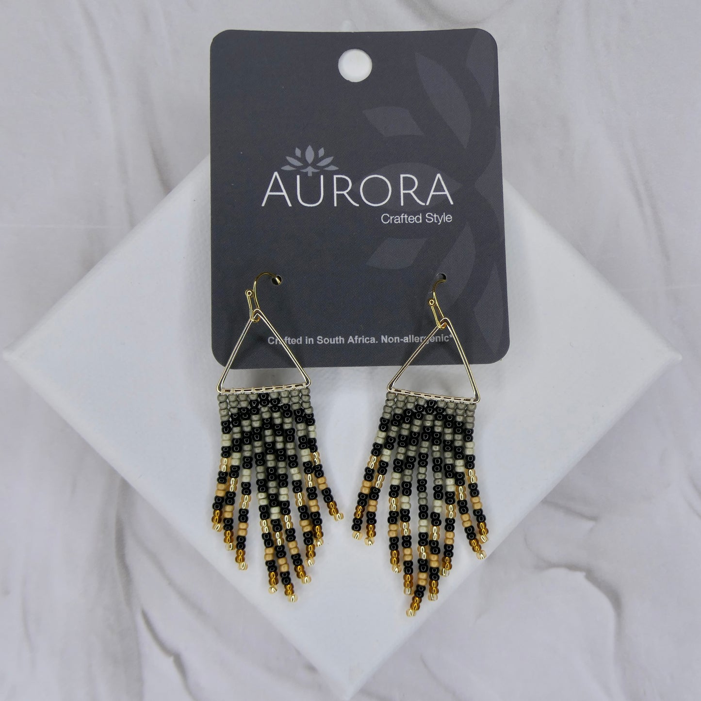 Aurora Crafted Style-Ombre Triangle Dusky Tassel (Gold)-Earrings-Aurora Crafted Jewellery-