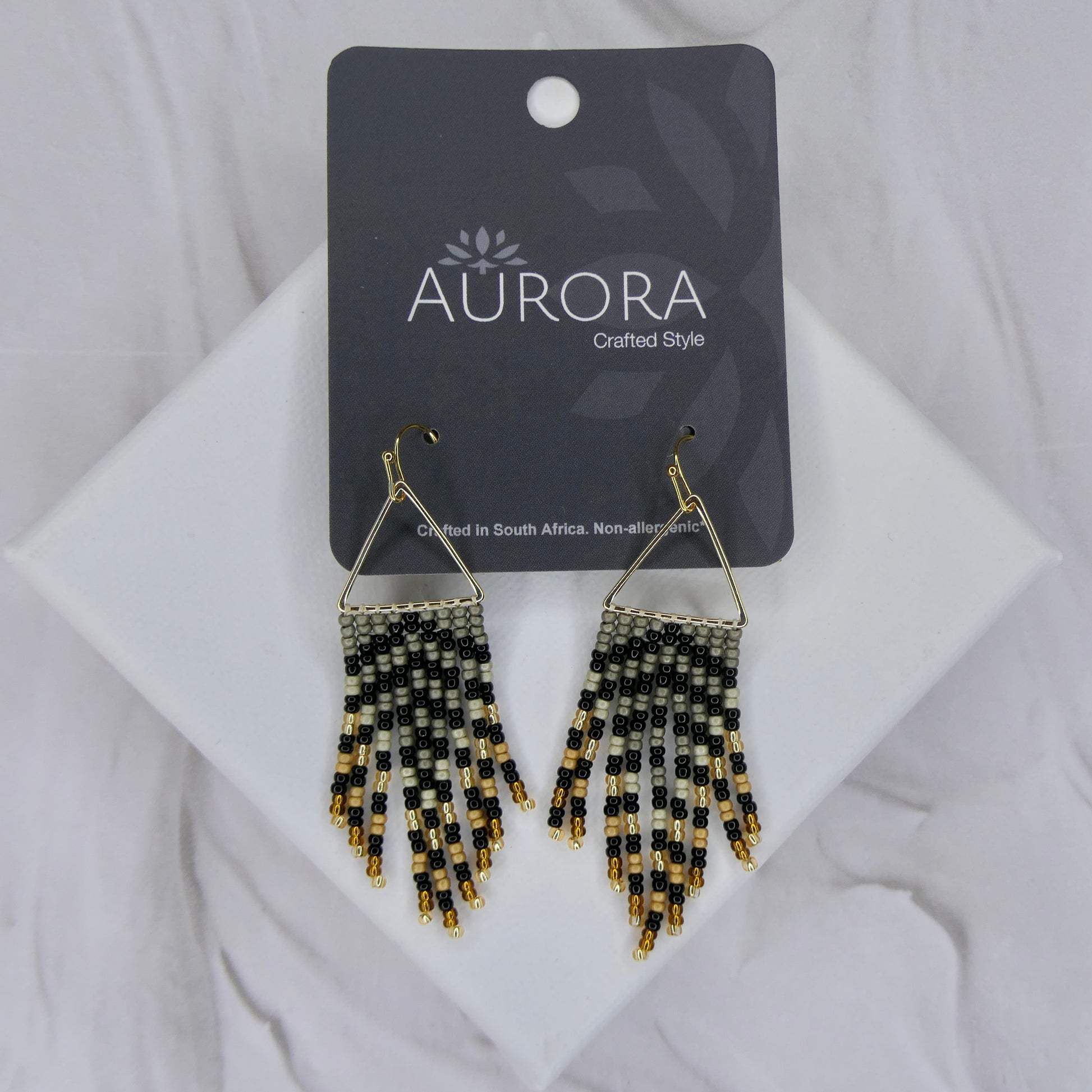 Aurora Crafted Style-Ombre Triangle Dusky Tassel (Gold)-Earrings-Aurora Crafted Jewellery-