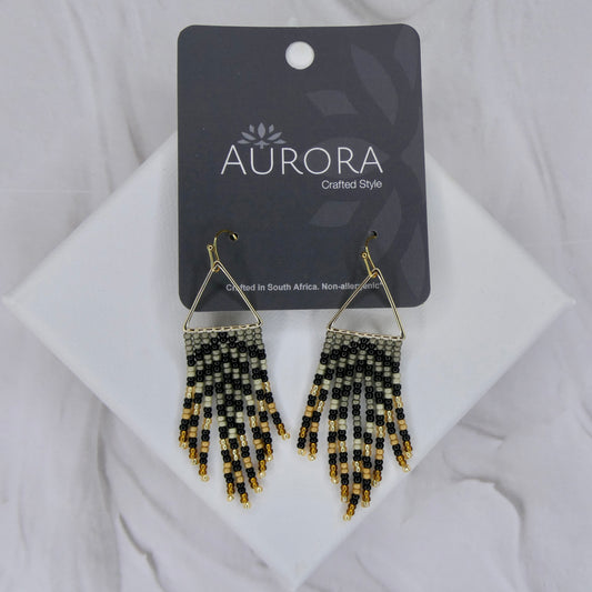 Aurora Crafted Style-Ombre Triangle Dusky Tassel (Gold)-Earrings-Aurora Crafted Jewellery-
