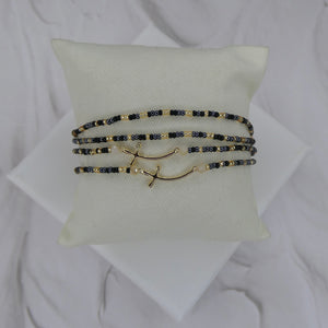 Cross Beaded Necklace (Gold)